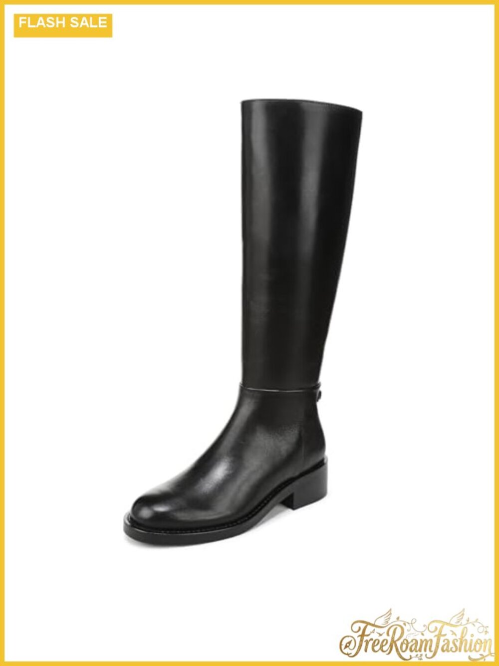 Sam Edelman Milla Leather Knee-High Boots Block Heel Equestrian